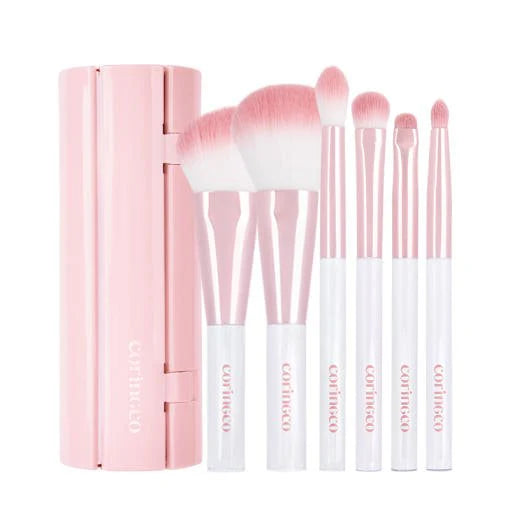 CORINGCO Pink Roll Make Up Brush Set