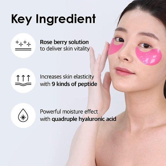Hyaluron Rose Peptide 9 Ampoule Eye Patch (60 pcs) - MEDIPEEL - Mimi's Glow