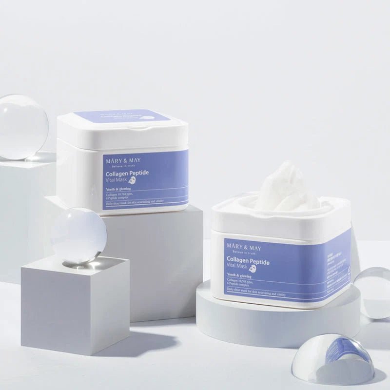 Mary & May – Collagen Peptide Vital Mask (30 pièces) - Mimi's Glow
