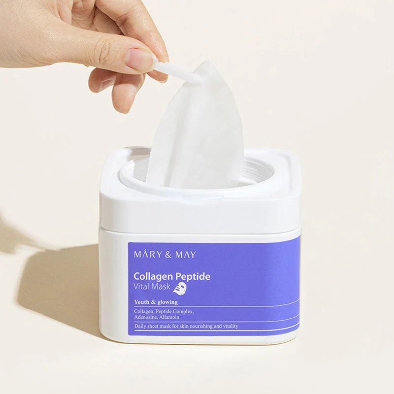 Mary & May – Collagen Peptide Vital Mask (30 pièces) - Mimi's Glow