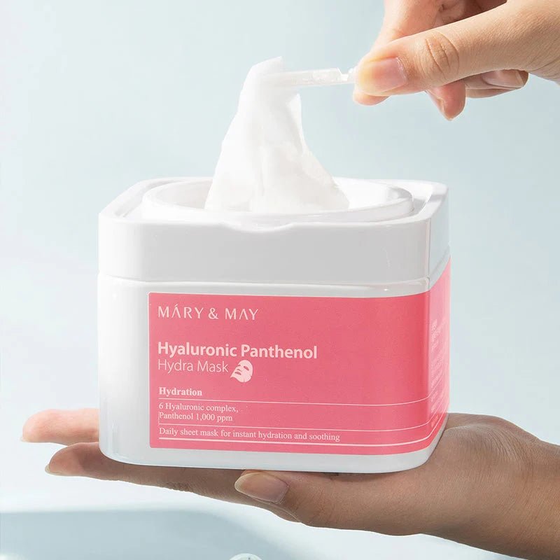 Mary & May – Hyaluronic Panthenol Hydra Mask (30 pièces) - Mimi's Glow