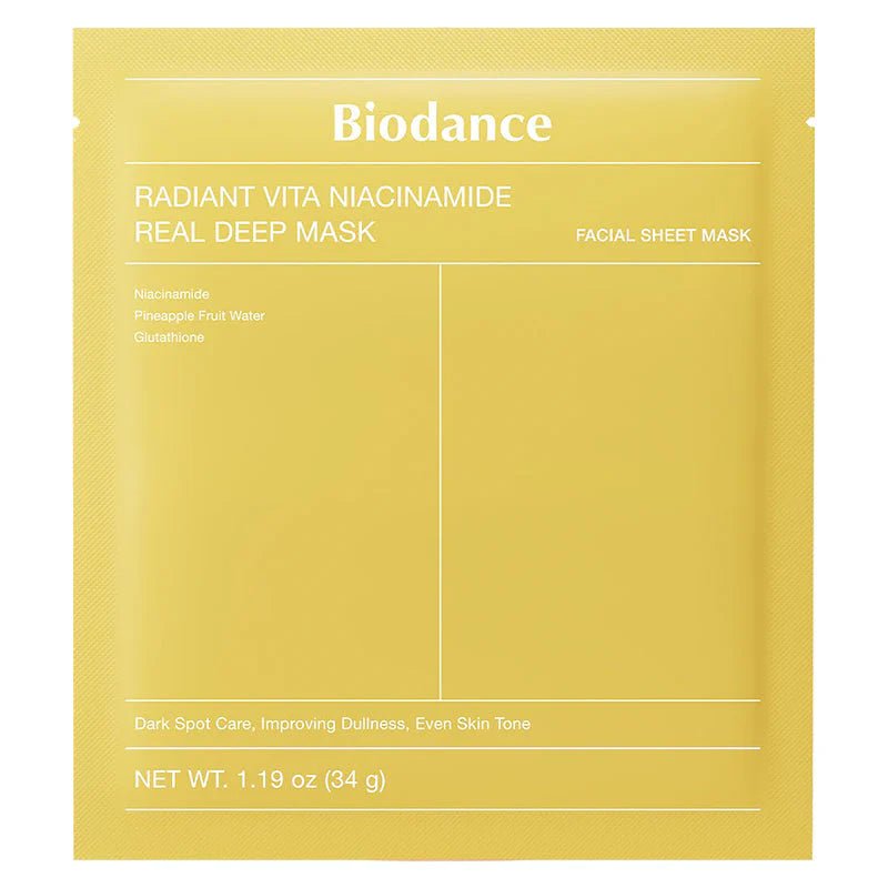 Radiant Vita Niacinamide Real Deep Mask 1 piece - BIODANCE - Mimi's Glow