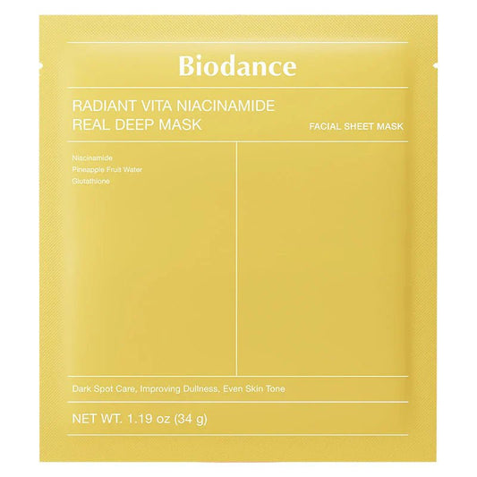 Radiant Vita Niacinamide Real Deep Mask 4 pièces - BIODANCE - Mimi's Glow